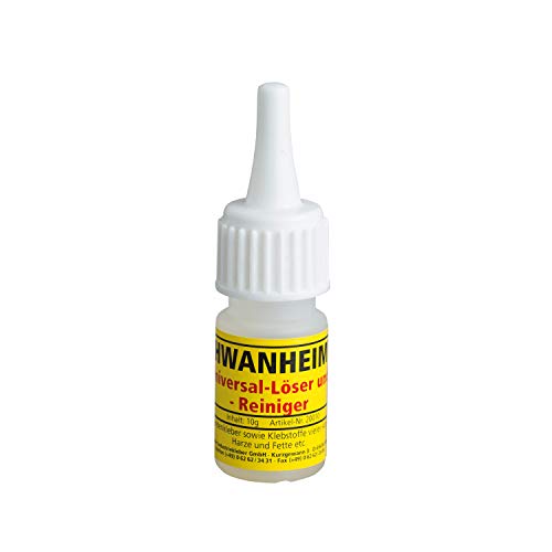 SCHWANHEIMER - Líquido y limpiador universal - 10 ml - Elimina y disuelve pegamentos, restos de pegamento y manchas persistentes (por ejemplo, vino tinto) - C345577