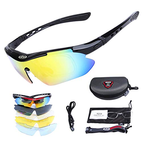 SH-Flying Gafas polarizadas, Lentes Anti-Ultravioleta con Vista Corta y Gafas de protección para Gafas 5PCS Lentes para Hombres Mujeres Senderismo Ciclismo Correr Conducir Pesca Golf