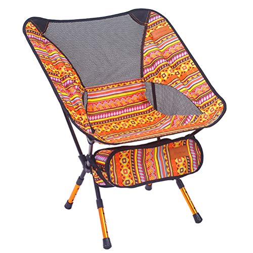 Silla plegable portátil de la silla de pesca de la silla que acampa 600D Oxford silla que pesca de aluminio para la silla de la barbacoa de la playa al aire libre de la comida campestre (anaranjada)