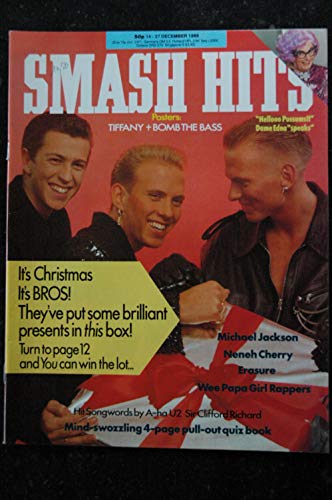 SMASH HITS UK vol. 10 n° 25 december 1988 BROS - Michael Jackson - Nene Cherry - Erasure