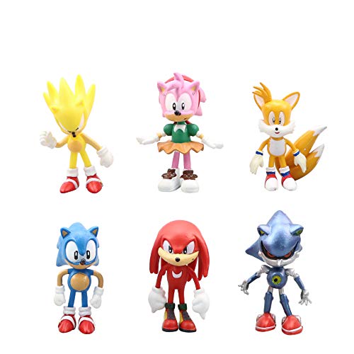 Sonic Cake Topper Pastel Decoración Suministros 6Pcs Sonic Figures Toy Sonic The Hedgehog Juguetes Muñeca Hecha a Mano Muñeca Decoración para niños Animales Juguetes Set Sonic Cake Topper Pastel Decoración Suministros 6Pcs Sonic Figures Toy Sonic The Hedgehog Juguetes Muñeca Hecha a Mano Muñeca Decoración para niños Animales Juguetes Set
