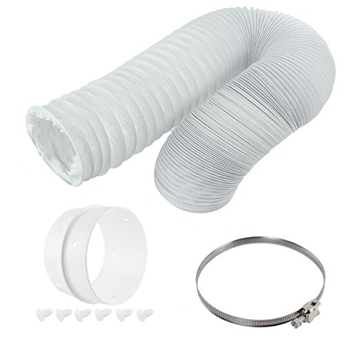 SPARES2GO manguera de ventilación y anillo de extensión para caballero blanco de ventilación para secadora (10,16 cm/100 mm de diámetro)
