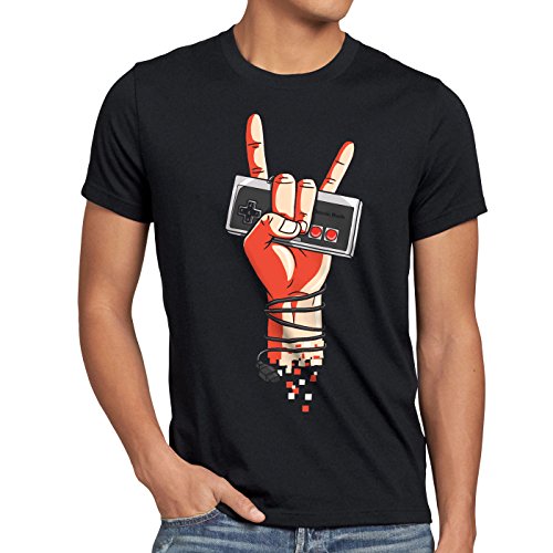 style3 Classic Rock Camiseta para Hombre T-Shirt NES Controller Mando 8-bit Game videoconsola, Talla:2XL
