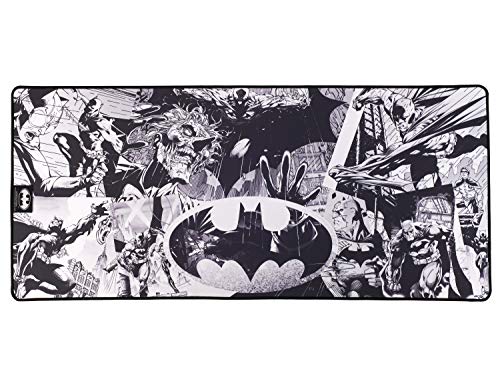 Subsonic Batman - Alfombrilla de ratón antideslizante XXL 90 mms x 40 mms con acabado de cuentas - Licencia oficial de la comisión DC (PS4)