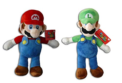 SUPER MARIO Bros - Pack 2 Peluches Mario Bros (33cm) y Luigi (35cm)