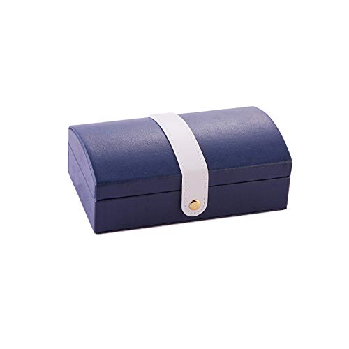 SUQ Caja Joyero Pequeña, Joyeros Mujer Organizador, Joyero de Viaje Cajas, Joyero Accesorios, Decorativas Cajas para Joyas para Anillos, Pendientes, Pulseras y Collares (Azul Oscuro)