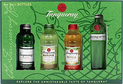 Tanqueray Gin Exploration Estuche de regalo, Tanqueray London, Tanqueray Rangpur, Tanqueray Sevilla y Tanqueray Ten - 4 x 50 ml