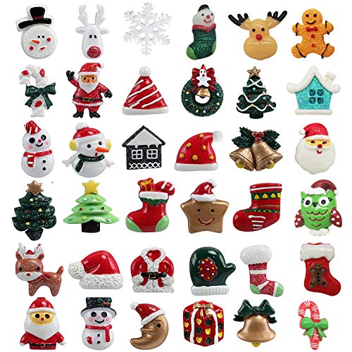 TATAFUN 36 Piezas Mini Adornos Navideños de Resina Papá Noel, Árbol de Navidad, Muñeco de Nieve, Sonajero, Miniaturas de Navidad para Regalo, Parcela, Tarjetas de Felicitación TATAFUN 36 Piezas Mini Adornos Navideños de Resina Papá Noel, Árbol de Navidad, Muñeco de Nieve, Sonajero, Miniaturas de Navidad para Regalo, Parcela, Tarjetas de Felicitación