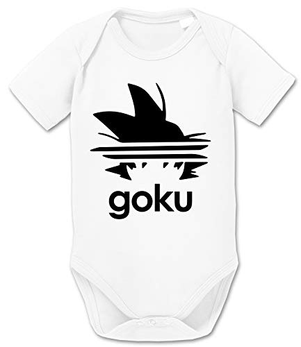 Tee Kiki Adi Goku Body Dragon de algodón orgánico Ball Son Proverbs Baby Romper para niños y niñas de 0 a 12, Größe2:62/2-3 Meses, Baby:Blanco