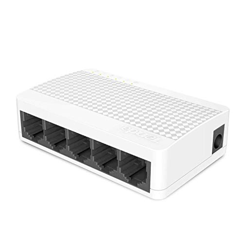 Tenda S105 Switch de Red con 5 Puertos 10/100 Mbps (Full Duplex, IEEE802.3X, RJ45, Montaje en la Pared,Plug and Play, Auto-negociación, MDI/MDIX automatico)