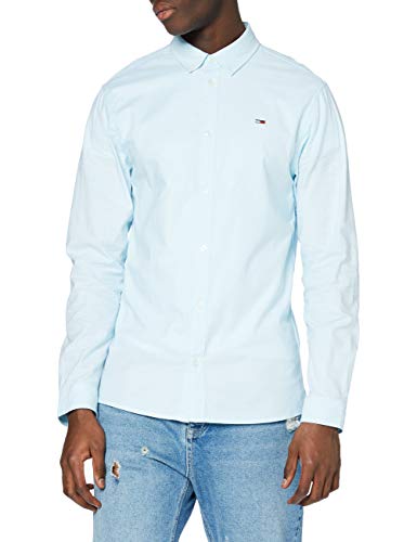 Tommy Hilfiger TJM Stretch Oxford Shirt Camisa, Azul (Antarctic Blue Cuy), Medium para Hombre