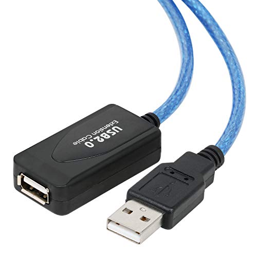 TRIXES Repetidor activo de cable de extensión USB de 10 m - USB de alta velocidad macho a hembra - Compatible con USB 2.0 y USB 1.1 para impresoras, teclados consola de juegos, antena wifauriculare