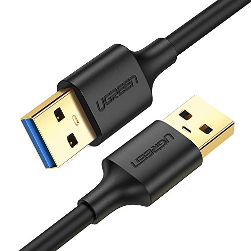 UGREEN Cable USB 3.0, Cable USB Tipo A Macho a Tipo A Macho, Transferencia de Datos de Alta Velocidad de hasta 5 Gbps para Ordenador, Portátil, Disco Duro, Impresora, Módems y Más(1 Metro)