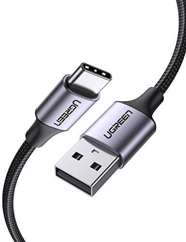 UGREEN Cable USB C, 3A Cable USB Tipo C a USB A 2.0 Nylon Trenzado Carga Rápida para Samsung Galaxy S20 FE, S20 S10 S9 Note10, A20e, Xiaomi Redmi 9, Note 7, 8, Mi 9, A2, Mi 6, Pocophone F2, 1 Metro UGREEN Cable USB C, 3A Cable USB Tipo C a USB A 2.0 Nylon Trenzado Carga Rápida para Samsung Galaxy S20 FE, S20 S10 S9 Note10, A20e, Xiaomi Redmi 9, Note 7, 8, Mi 9, A2, Mi 6, Pocophone F2, 1 Metro