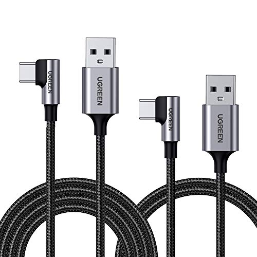 UGREEN Cable USB Tipo C 90 Grados (2 Pack 1m+2m), Cable USB C Acodado, Cable USB C Carga Rápida para Xiaomi Redmi Note 8, Note 9, Mi A3 Mi A2, Samsung S20, A50, BQ Aquaris X, Sony Xperia XZ, LG V60 UGREEN Cable USB Tipo C 90 Grados (2 Pack 1m+2m), Cable USB C Acodado, Cable USB C Carga Rápida para Xiaomi Redmi Note 8, Note 9, Mi A3 Mi A2, Samsung S20, A50, BQ Aquaris X, Sony Xperia XZ, LG V60
