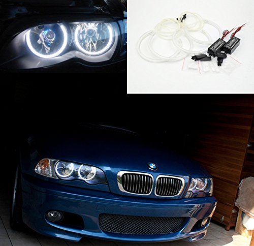 Unipower TMT Leds(TM) Kit CCFL Angel Eyes Compatible con BMW E46 Series 3 Sin PROYECTORES o Xenons Aros Angel Eyes 2 X 131MM 2 X 145MM