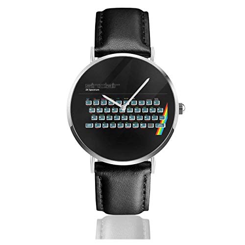 Unisex Business Casual Sinclair ZX Spectrum Gaming Console Relojes Reloj de Cuero de Cuarzo