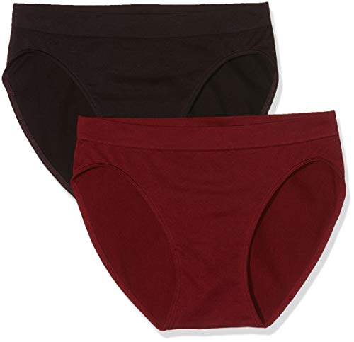 Unno DIM Basic Sin Costuras Micro Braguita, Morado (Violeta/Rojo Cereza 8pv), (Tamaño del Fabricante: L/XL) (Pack de 2) para Mujer