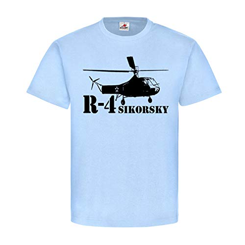 US Helicóptero R 4 Primer helicóptero americano Air Force T Shirt #19512 azul claro XXL