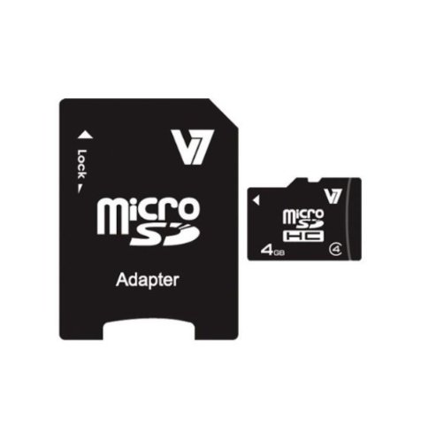 V7 VAMSDH4GCL4R-2E V7 Micro tarjeta de 4 GB SDHC Clase 4 + adaptador
