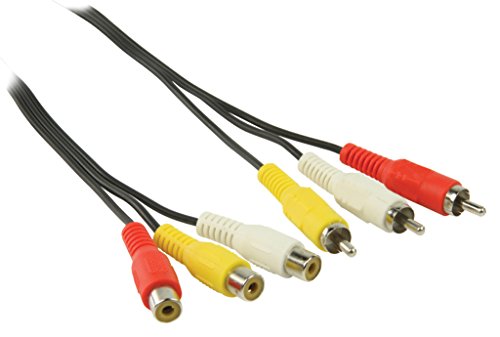 Valueline 2m RCA x 3 m/f Cable de vídeo Compuesto 3 x RCA Negro - Cables de vídeo Compuesto (2 m, 3 x RCA, 3 x RCA, Negro, Cloruro de polivinilo (PVC), Macho/Hembra)