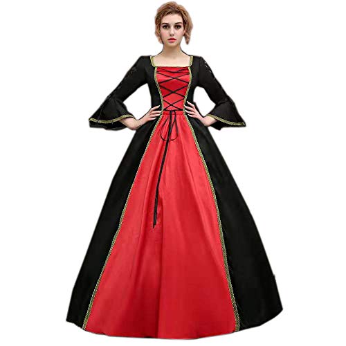 Vestido de fiesta rococó barroco de Marie Antonieta de corte alto, vestido de baile del siglo XVIII, para mujer - Multi - XX-Large:Altura67-69"Pecho46-48"Cintura39-41"