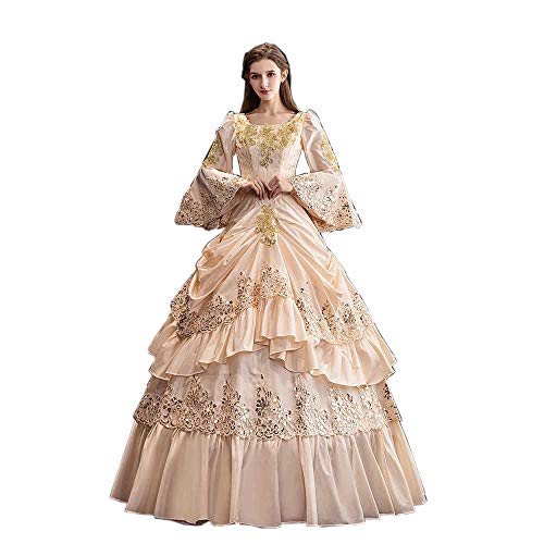 Vestido de fiesta rococó barroco de Marie Antonieta de corte alto, vestido de baile del siglo XVIII, para mujer - - XX-Large:Altura67-69"Pecho46-48"Cintura39-41"