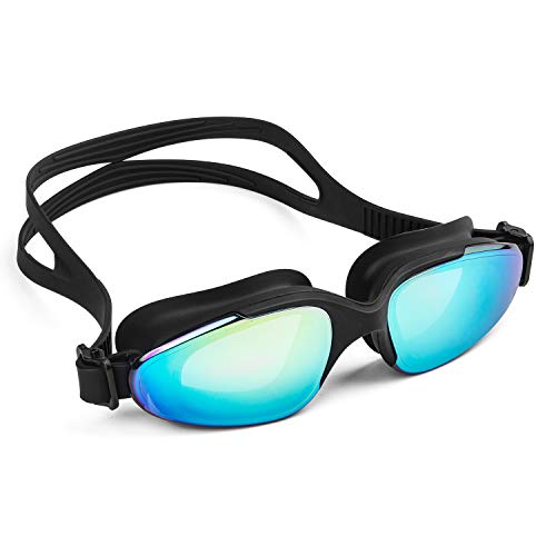 vetoky Gafas de Natación Moda HD Espejo Anti-vaho UV Impermeable con Los Vidrios Grandes del Capítulo para Hombres Unisex Adulto Hombre Mujer Adolescentes