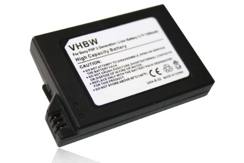 vhbw Batería LI-ION 1200mAh compatible con Sony Playstation Portable PSP, Slim, Lite, PSP-2000, PSP-2004, PSP-3000, PSP-3004 sustituye PSP-S110.