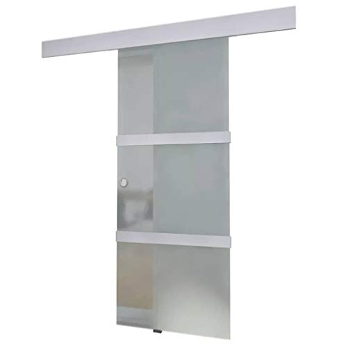 vidaXL Puerta Corrediza Moderna Vidrio y Aluminio Corredera Deslizante Cristal