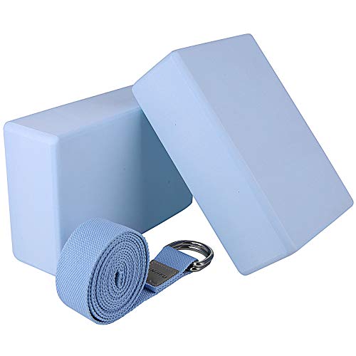 Viesap Bloque Yoga, 2 Pcs Bloques De Yoga+Correa, Bloque De Yoga Ejercico EVA De Alta Densidad para Mejorar Fuerza Y Flexibilidad Yoga, Bloque Yoga Grande Set Bloques Yoga Bloque Yoga Espuma, Azul. Viesap Bloque Yoga, 2 Pcs Bloques De Yoga+Correa, Bloque De Yoga Ejercico EVA De Alta Densidad para Mejorar Fuerza Y Flexibilidad Yoga, Bloque Yoga Grande Set Bloques Yoga Bloque Yoga Espuma, Azul.