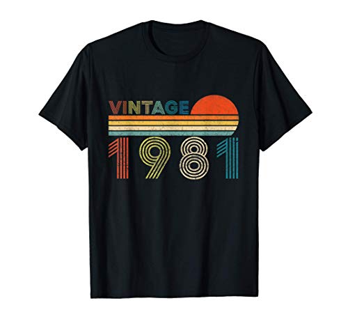Vintage 1981 Regalo Original Hombre 40 Años Cumpleaños Mujer Camiseta Vintage 1981 Regalo Original Hombre 40 Años Cumpleaños Mujer Camiseta