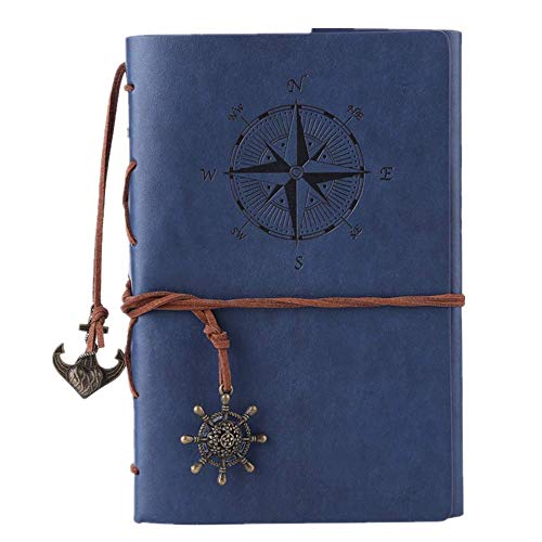 Vintage cuero de la secuencia Retro Cuaderno Diario Notebook PU Cubierta Hojas Sueltas Libreta y De Viaje Cuaderno