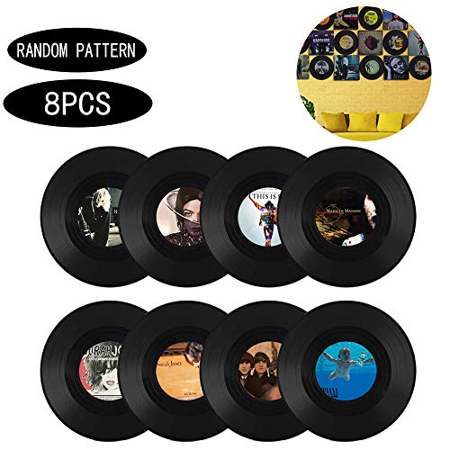 Vinyl Record Decoration, 8 Pieces Roll Music Party Decorations Record, Vinyl Record Wall Decoration, para la Decoración de Bares, Cafeterías, Tiendas de Postres (7 Pulgadas) Vinyl Record Decoration, 8 Pieces Roll Music Party Decorations Record, Vinyl Record Wall Decoration, para la Decoración de Bares, Cafeterías, Tiendas de Postres (7 Pulgadas)
