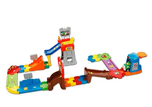 VTech- TutTut Bólidos Circuito de Acrobacias Playset interactivo con luz y voz que activa frases y melodías con sus vehículos, incluye a Marcus el monster truck (3480-503722) , color/modelo surtido