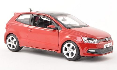 VW Polo V GTI, rojo, Modelo de Auto, modello completo, Bburago 1:24