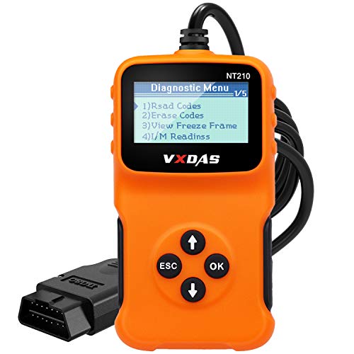 VXDAS NT210 OBD2 Escáner Herramienta de escaneo de diagnóstico del automóvil Compruebe la luz del motor Lector universal de códigos OBDII, Comprobación de smog del automóvil después de 1996