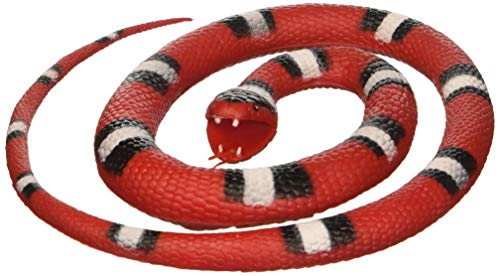Wild Republic- Serpiente Escarlata de Goma, Color Naranjo, Blanco y Negro, 117 cm (20773)