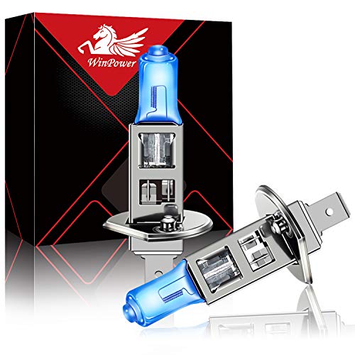WinPower H1 55W Faros antiniebla halógenos Bombillas 5000K Blanco cálido Super brillante Haz alto/Luz de cruce 12V Coche, 2 piezas WinPower H1 55W Faros antiniebla halógenos Bombillas 5000K Blanco cálido Super brillante Haz alto/Luz de cruce 12V Coche, 2 piezas
