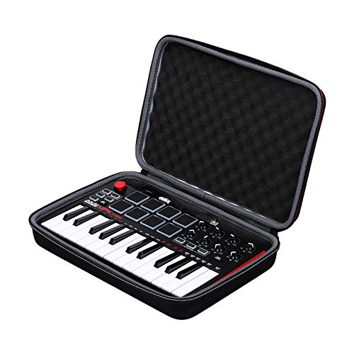 XANAD Estuche rígido de viaje para AKAI Professional MPK Mini MKII Teclado USB portátil de 25 teclas portátil XANAD Estuche rígido de viaje para AKAI Professional MPK Mini MKII Teclado USB portátil de 25 teclas portátil