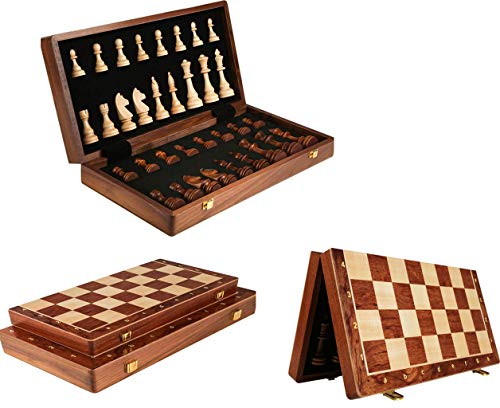 XIUWOUG Juego De ajedrez De Madera,Hechas a Mano ajedrez Plegable Magnético Junta Plegable De Calidad con Piezas De ajedrez Cómodas para Juegos De ajedrez al Aire Libre,Marrón,39 * 39 * 8cm XIUWOUG Juego De ajedrez De Madera,Hechas a Mano ajedrez Plegable Magnético Junta Plegable De Calidad con Piezas De ajedrez Cómodas para Juegos De ajedrez al Aire Libre,Marrón,39 * 39 * 8cm