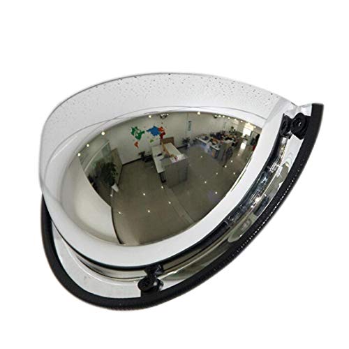 XSY Tráfico Espejo, Ángulo De Visión Panorámica Media Bóveda del Espejo Convexo Espejo Esférico De Seguridad Adecuado para Oficinas De Negocios O,Plata