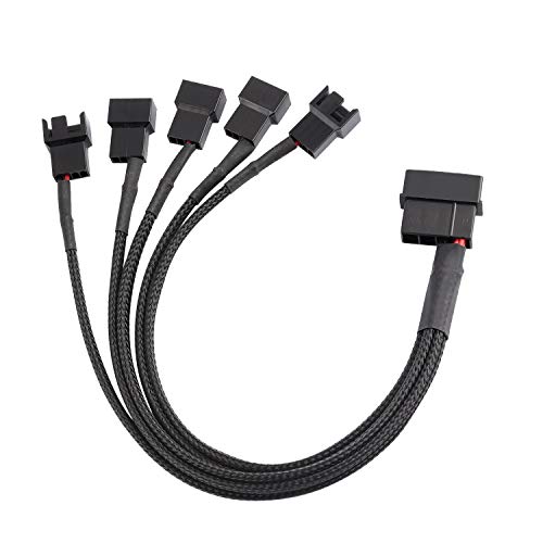 Yiesing Molex de 4 Clavijas a 5 x 3 Clavijas / 4 Clavijas PMW 12V Caja de PC Cable Adaptador de alimentación del Ventilador, de 3 o 4 Clavijas (Conector PWM) al Enfriador de la computadora Yiesing Molex de 4 Clavijas a 5 x 3 Clavijas / 4 Clavijas PMW 12V Caja de PC Cable Adaptador de alimentación del Ventilador, de 3 o 4 Clavijas (Conector PWM) al Enfriador de la computadora