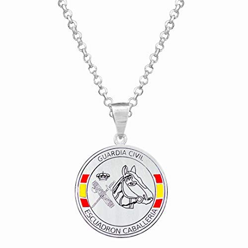 Yo Me Quedé en Casa Colgante Plata Guardia Civil Escuadrón Caballería 20mm | Colgante Plata Mujer | Collar Personalizado | Regalo Original (60)