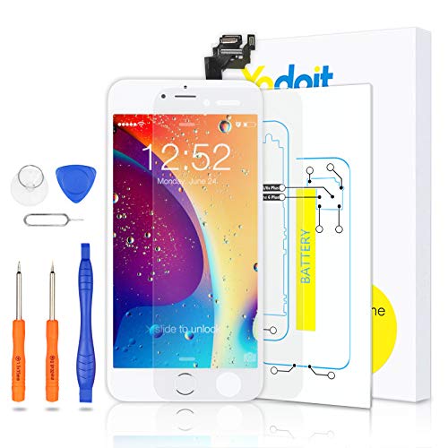 Yodoit Pantalla Completa para iPhone 6 Plus LCD Blanco, Ensamblaje de Reemplazo del Digitalizador con Piezas de Repuesto (cámara Frontal, Botón Home) + Herramienta (5,5 Pulgadas) Yodoit Pantalla Completa para iPhone 6 Plus LCD Blanco, Ensamblaje de Reemplazo del Digitalizador con Piezas de Repuesto (cámara Frontal, Botón Home) + Herramienta (5,5 Pulgadas)