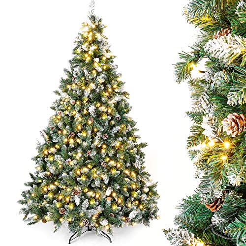 Yorbay Árbol de Navidad Artificial con Luces Led de Color Blanco cálido y Blanco Nevado Grande (210 cm 410LED) Yorbay Árbol de Navidad Artificial con Luces Led de Color Blanco cálido y Blanco Nevado Grande (210 cm 410LED)