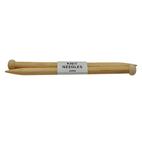 Yzki - Agujas de Tejer de bambú, Muy Gruesas, 2 Unidades, para Principiantes y Profesionales, 15 mm, 20 mm, 25 mm, No Cero, como se Muestra en la Imagen, 20 mm