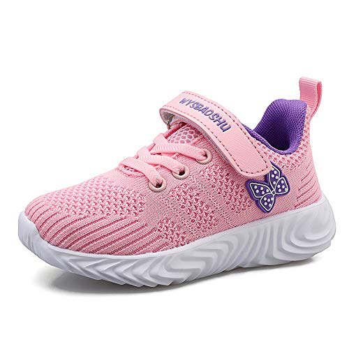 Zapatillas Deportivas Unisex para Niños Zapatillas de Correr Transpirables para Niñas Zapatillas Ligeras (27 EU, Rosa)