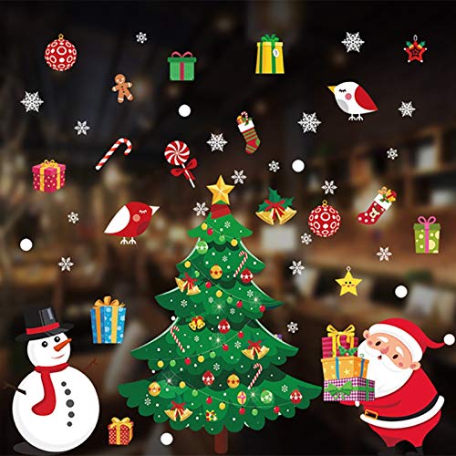 ZJF 70 * 50cm Etiqueta Feliz Navidad Decoración for el hogar Ventana Pegatinas Santa Claus de Navidad Ciervos Navidad Noel Año Nuevo, Cristal Decals0 (Color : NO.8)