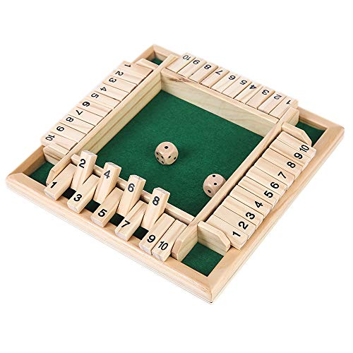 ZoneYan Juego de Mesa de Madera con Dados, Shut The Box, Cierra La Caja Juego de Dados, Juego de Dados de Mesa, Juego de Mesa de Madera Shut The Box, Gran Regalo para Sus Hijos ZoneYan Juego de Mesa de Madera con Dados, Shut The Box, Cierra La Caja Juego de Dados, Juego de Dados de Mesa, Juego de Mesa de Madera Shut The Box, Gran Regalo para Sus Hijos